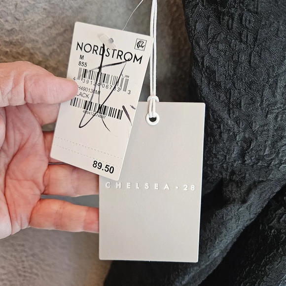 Chelsea 28 Womens Black Mini Romper Sz M Pockets Puckered Textured - Picture 9 of 14